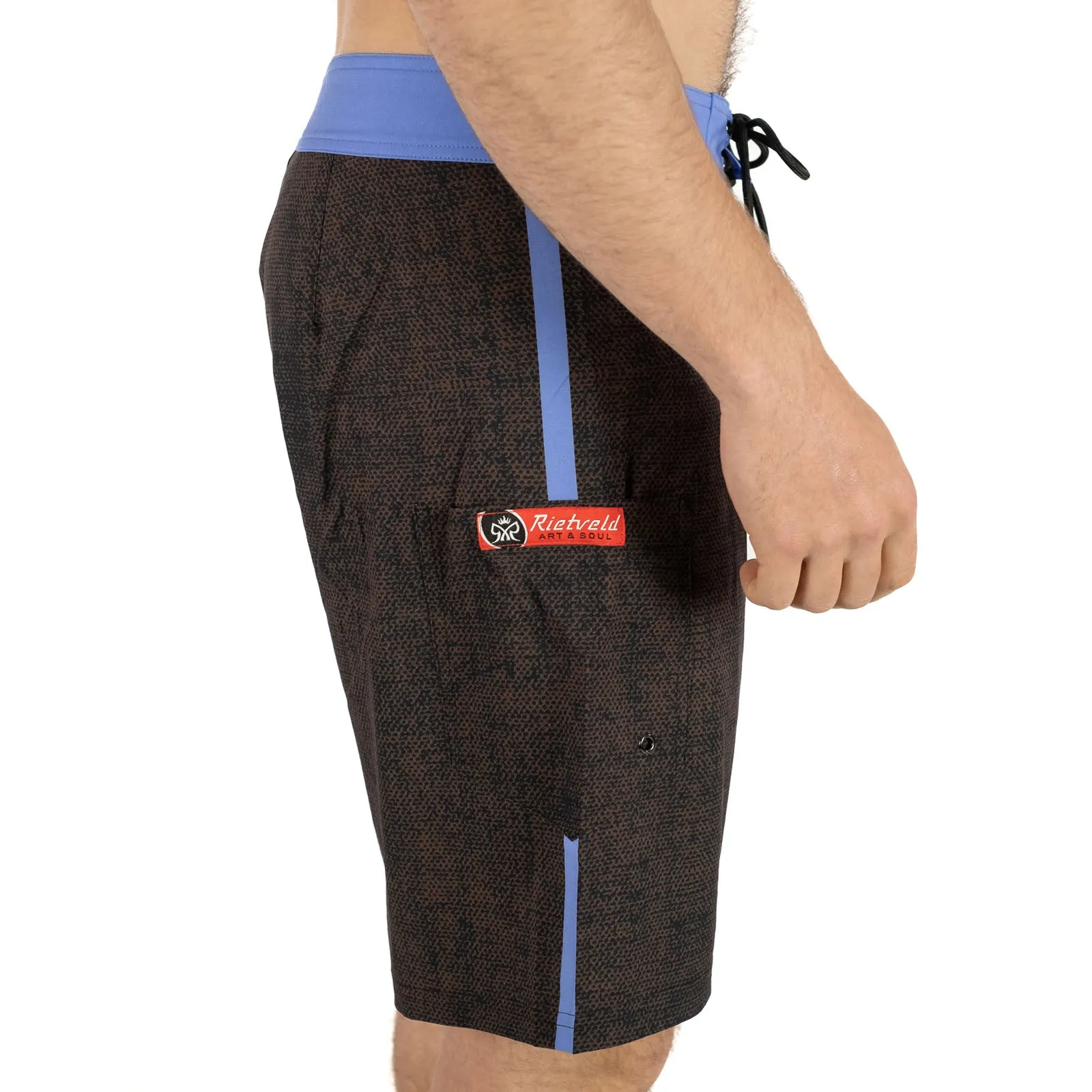 Rietveld Mens Dragon Anchor Surf Board Swim Shorts - Black