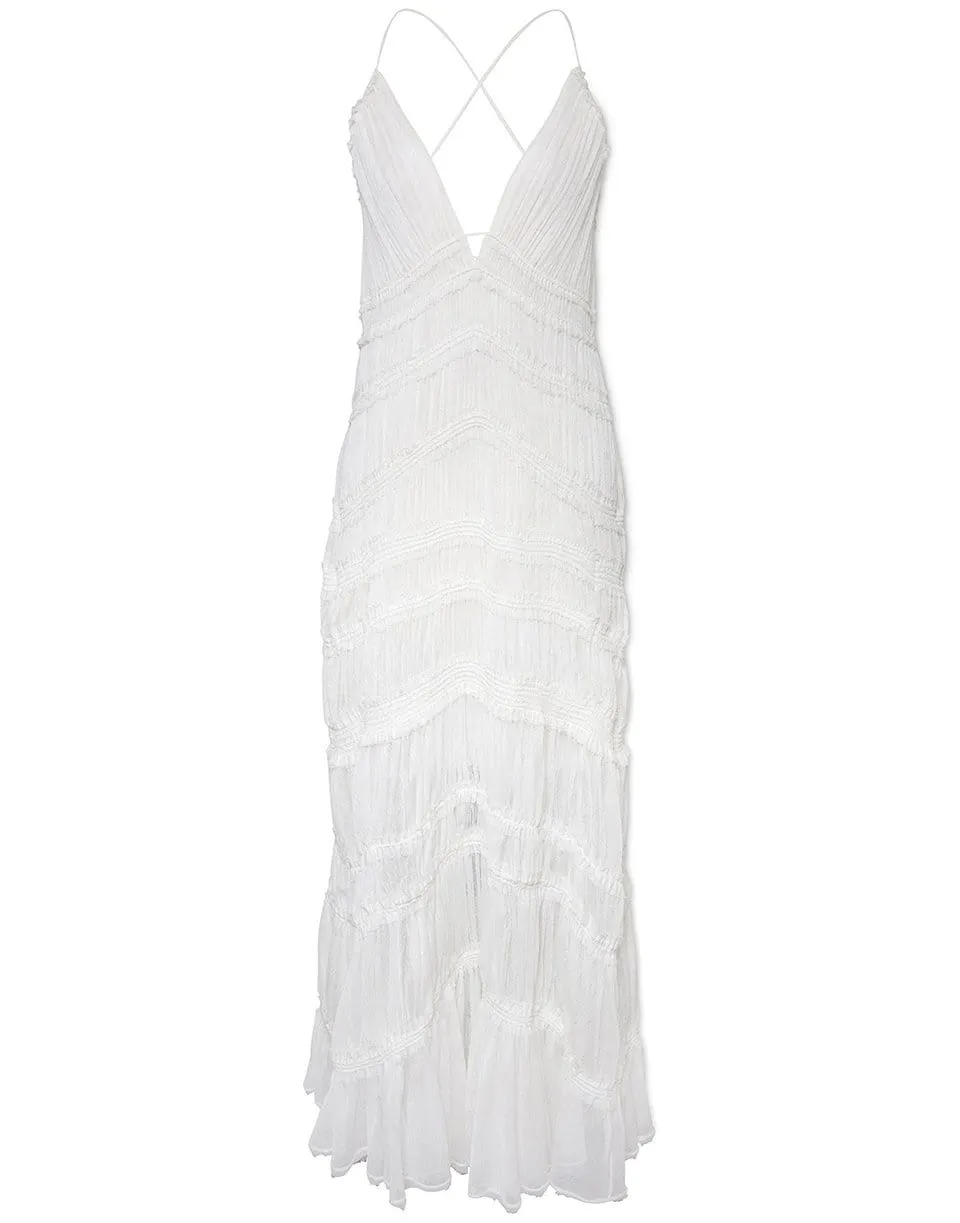 Rosalinda V-Neck Asymmetric Gown