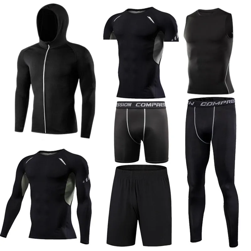 running sets Gym Tight Sport Clothing Basketball Training Tracksuit Fitness Jogging Sports Wear Compression Sports Clothes