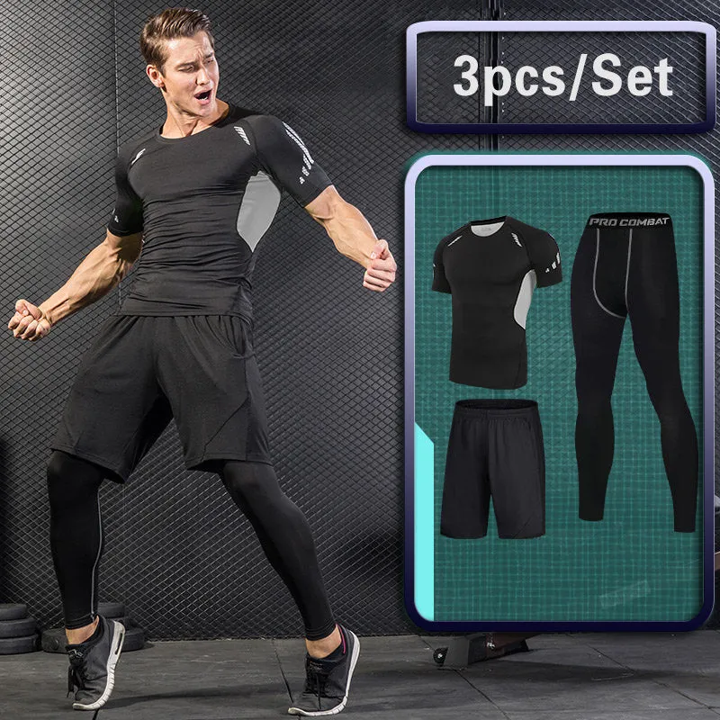 running sets Gym Tight Sport Clothing Basketball Training Tracksuit Fitness Jogging Sports Wear Compression Sports Clothes