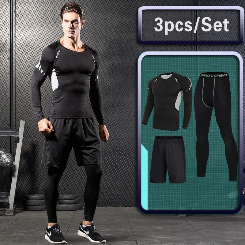 running sets Gym Tight Sport Clothing Basketball Training Tracksuit Fitness Jogging Sports Wear Compression Sports Clothes