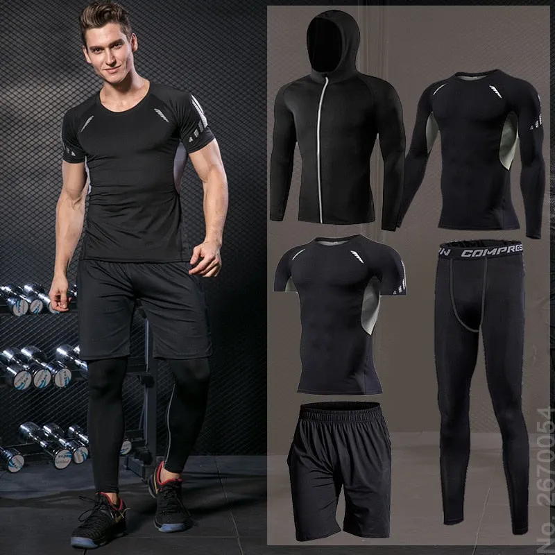 running sets Gym Tight Sport Clothing Basketball Training Tracksuit Fitness Jogging Sports Wear Compression Sports Clothes