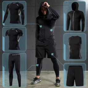 running sets Gym Tight Sport Clothing Basketball Training Tracksuit Fitness Jogging Sports Wear Compression Sports Clothes