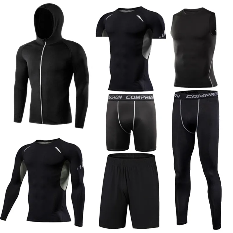 running sets Gym Tight Sport Clothing Basketball Training Tracksuit Fitness Jogging Sports Wear Compression Sports Clothes