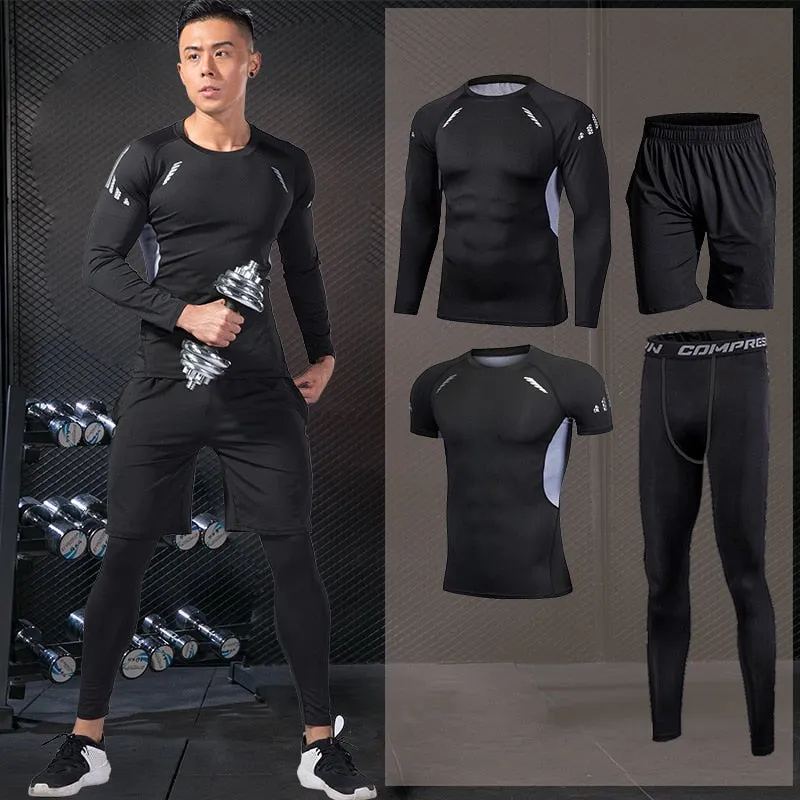 running sets Gym Tight Sport Clothing Basketball Training Tracksuit Fitness Jogging Sports Wear Compression Sports Clothes