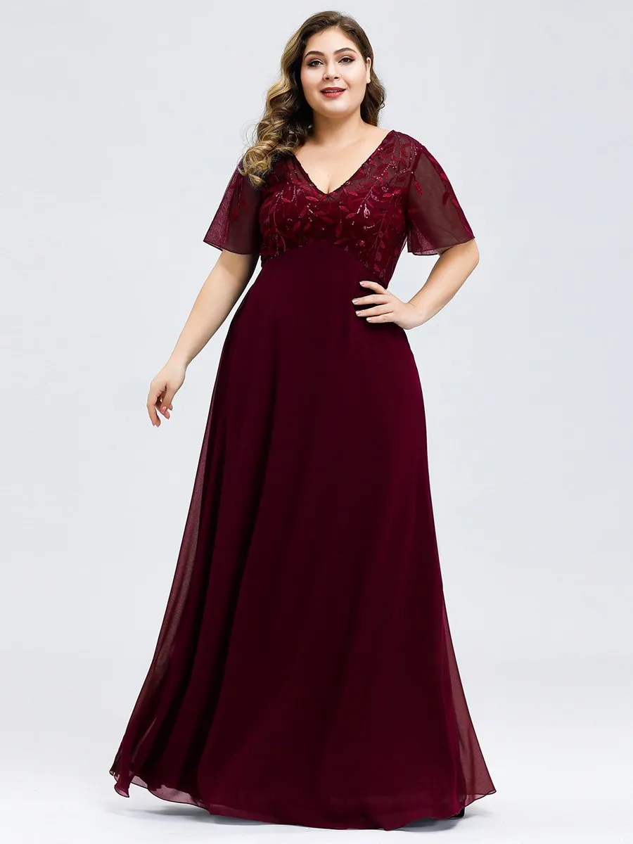 Shannon sequin leaf patterned chiffon mother of the groom dress
