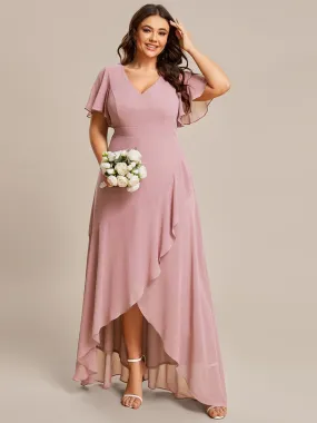 Sharana sleeved hi low bridesmaid dress in dusty pink s22 Express NZ Wide