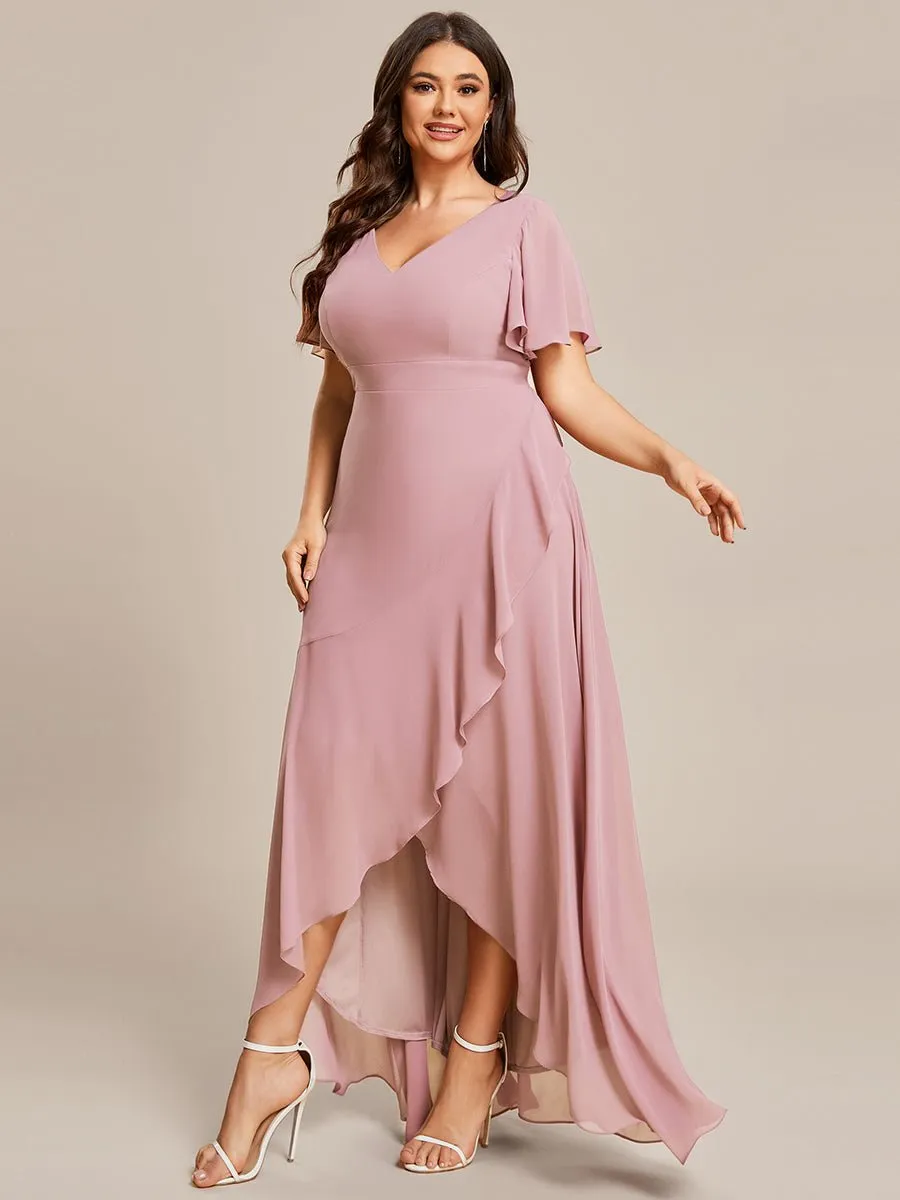 Sharana sleeved hi low bridesmaid dress in dusty pink s22 Express NZ Wide