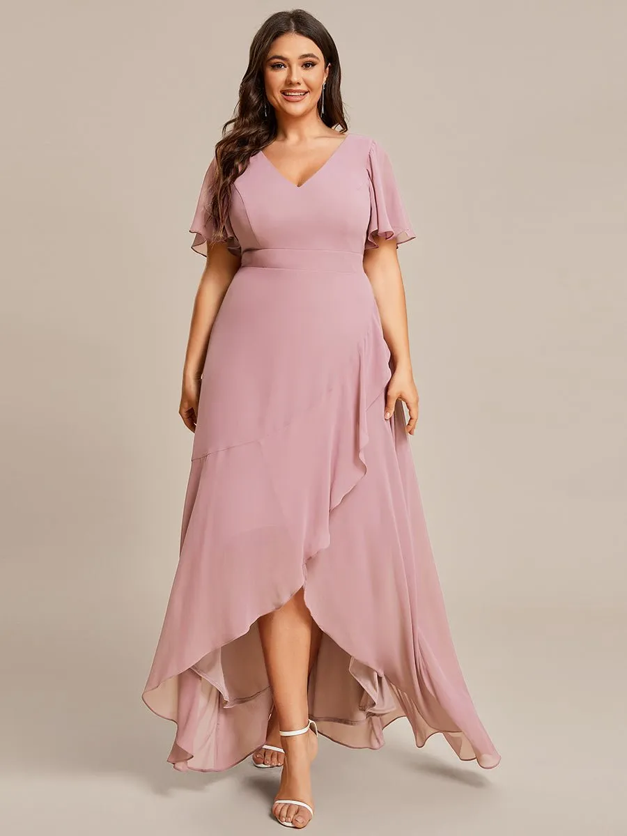 Sharana sleeved hi low bridesmaid dress in dusty pink s22 Express NZ Wide
