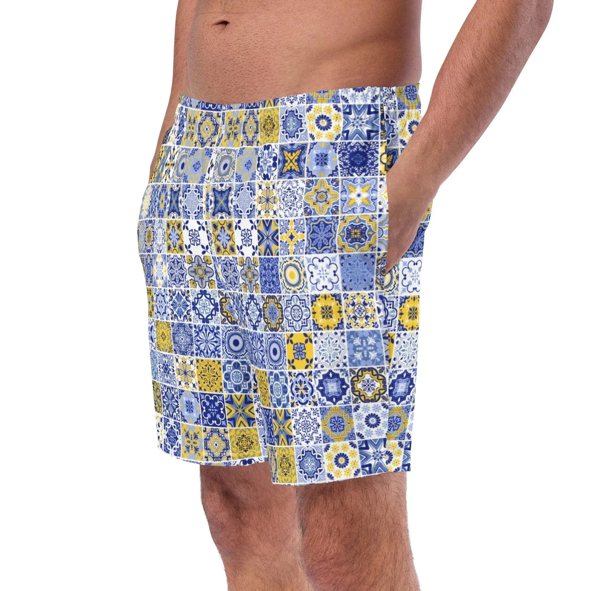 Sicilian Tile Recycled Men's Swim Trunks