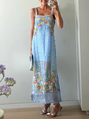 Silk Sunny Embellished Midi Dress