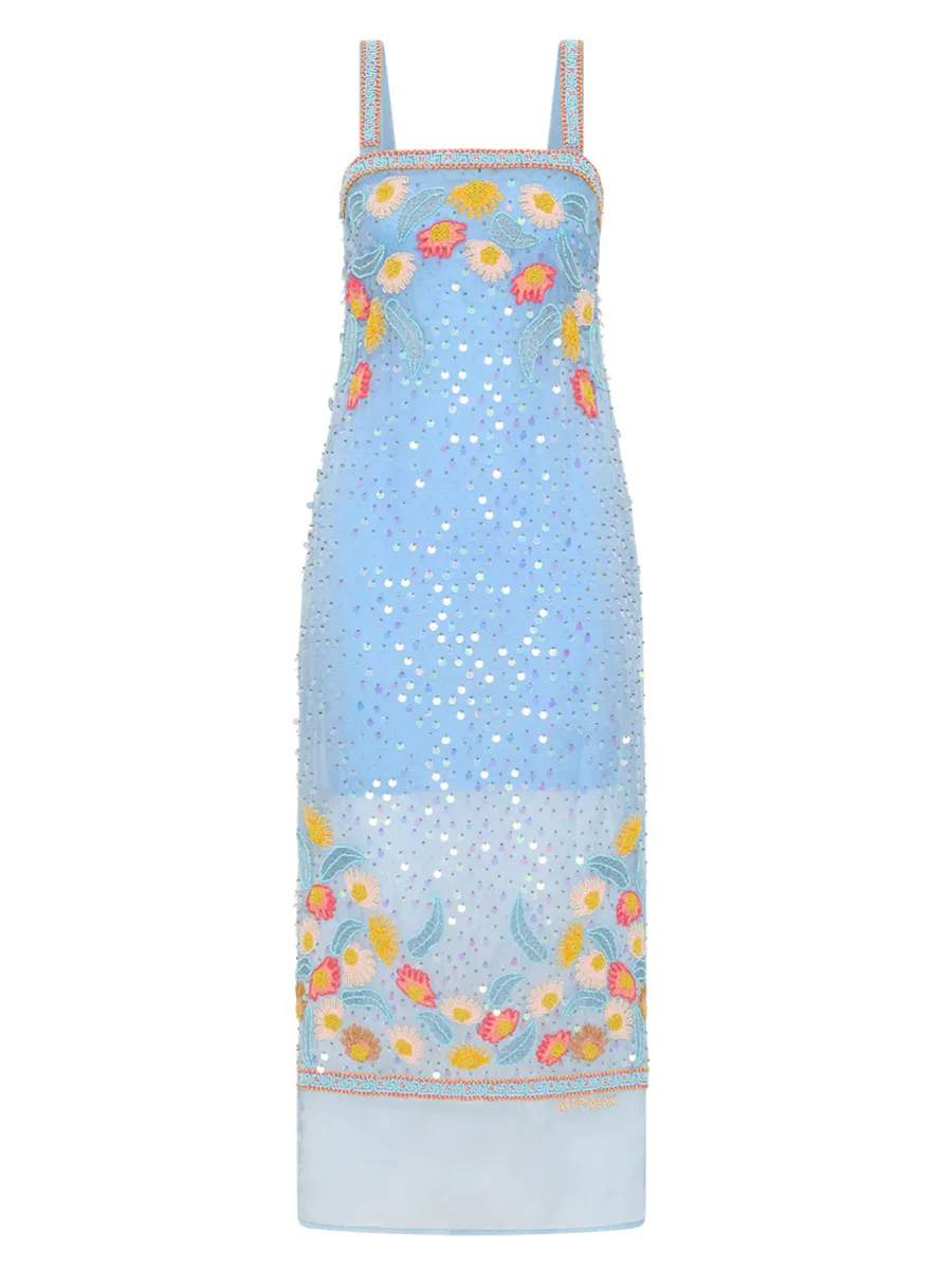 Silk Sunny Embellished Midi Dress