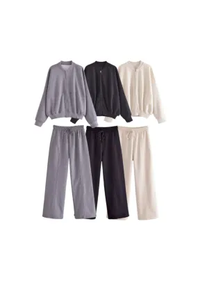 'Skylar' Long Sleeve Sweatshirt & Casual Pants （7 Color)
