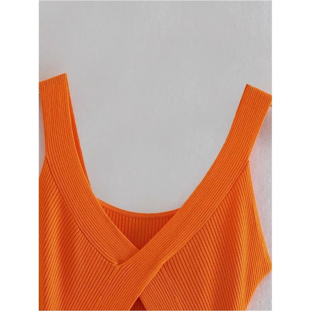 STRETCH TIGHT V-NECK HOLLOW DRESS