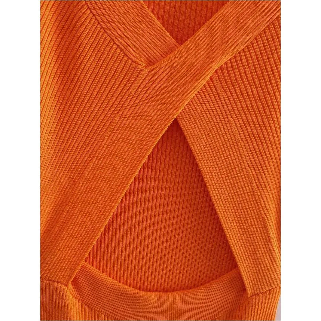 STRETCH TIGHT V-NECK HOLLOW DRESS