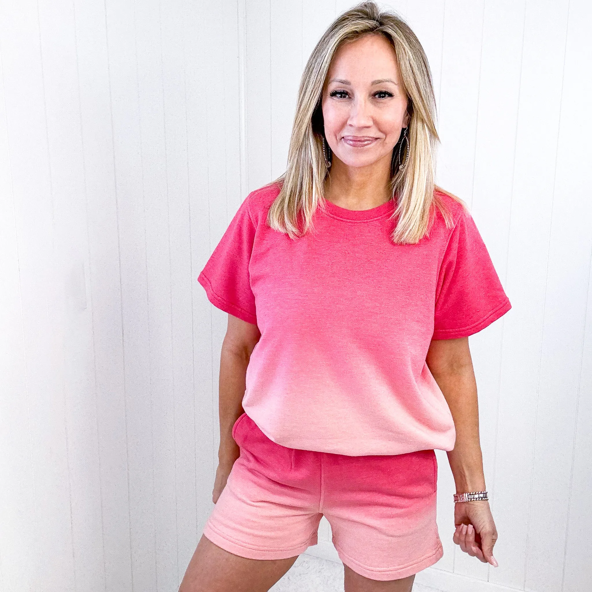 Summer Escape Ombre Terry Knit Shorts in 2 Colors
