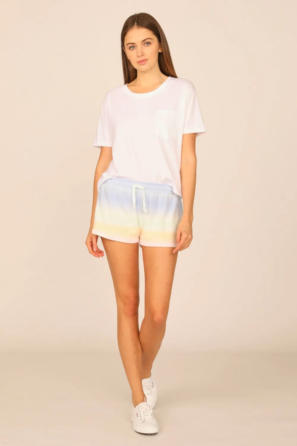 Sunstruck Ombre Tie Dye Hacci Tacked Short