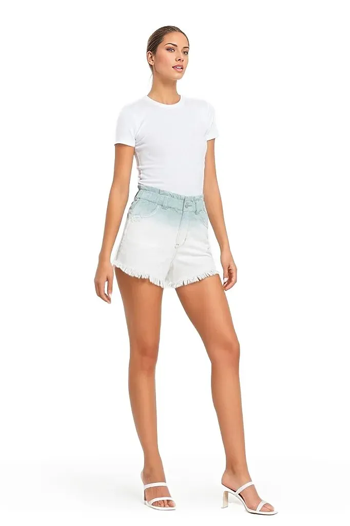 Super High Rise Paperbag Waistband Ombre Shorts