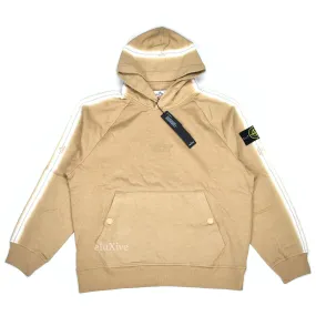 Supreme x Stone Island - Tan Side Stripe Logo Hoodie