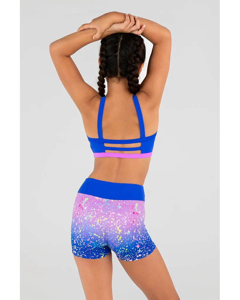 Sylvia P Rainbow City Gymnastic Shorts - Girls - Purple / Royal Blue / Ombre