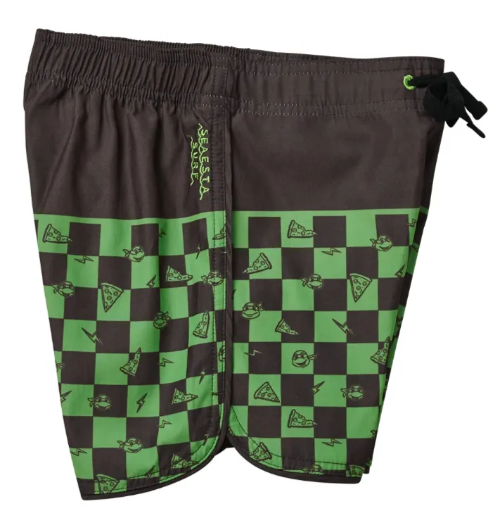 Teenage Mutant Ninja Turtles Checker Boardshorts | Turtle Green