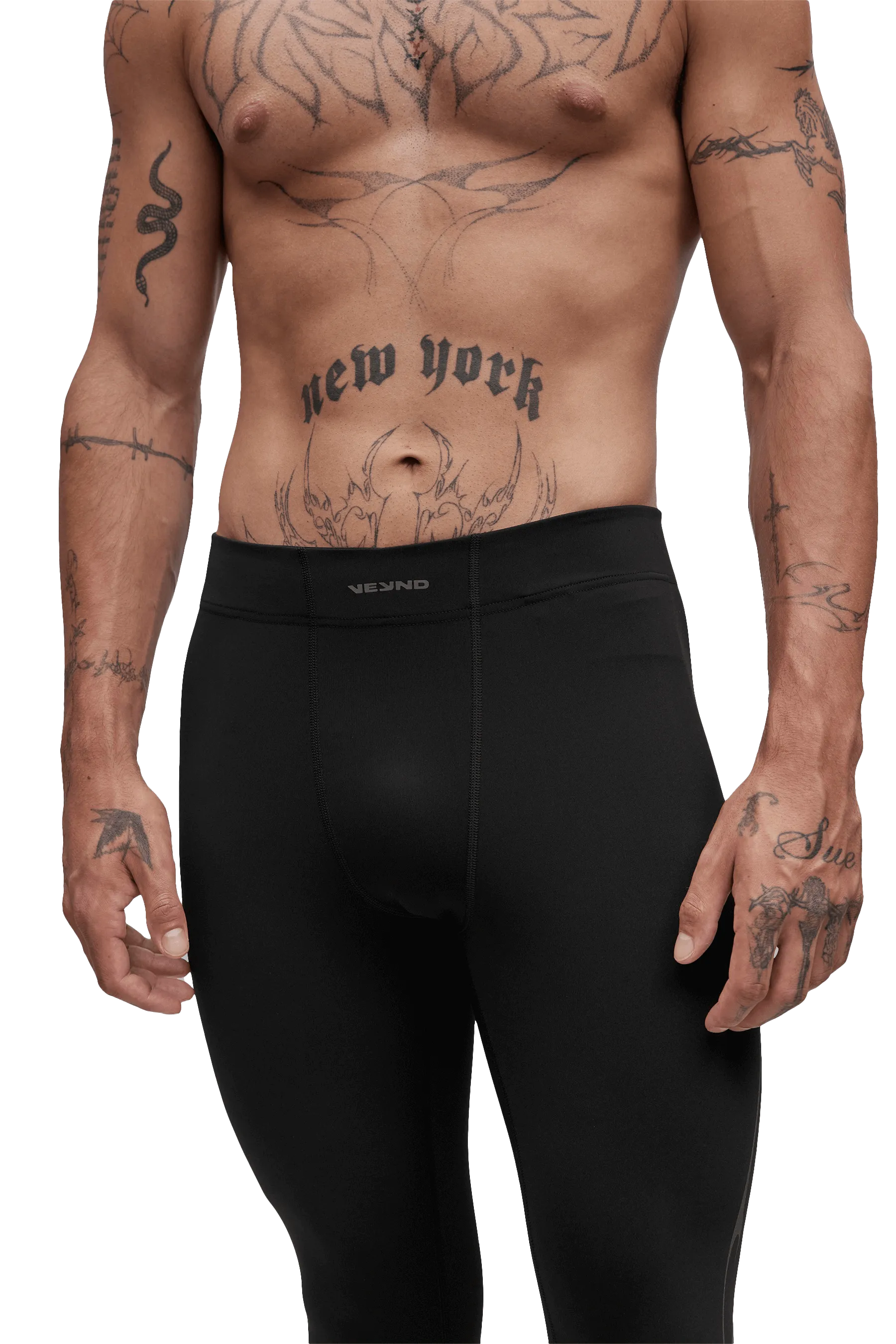 TIGHTS GRAY VEINS GRAPHIC - Black