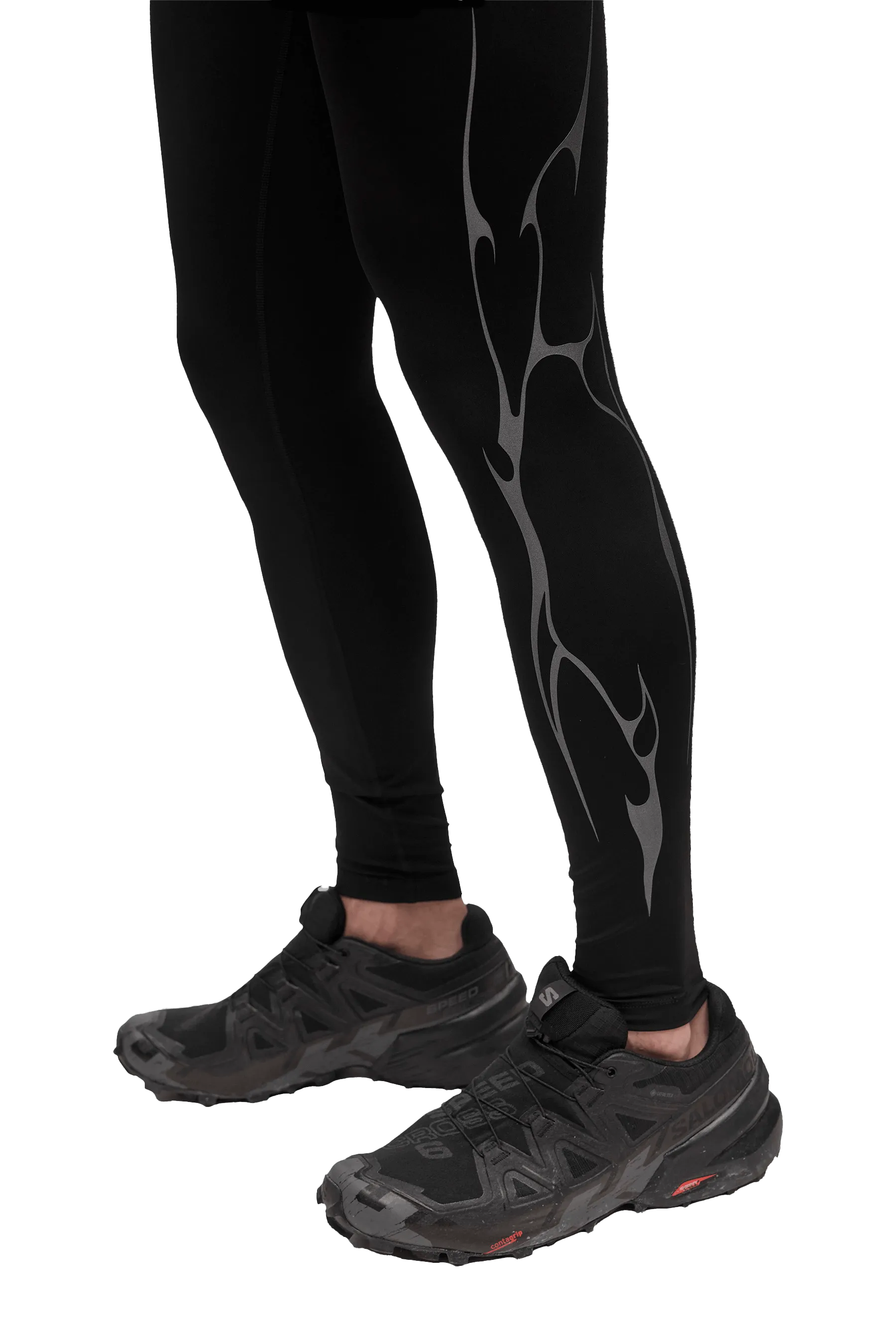 TIGHTS GRAY VEINS GRAPHIC - Black