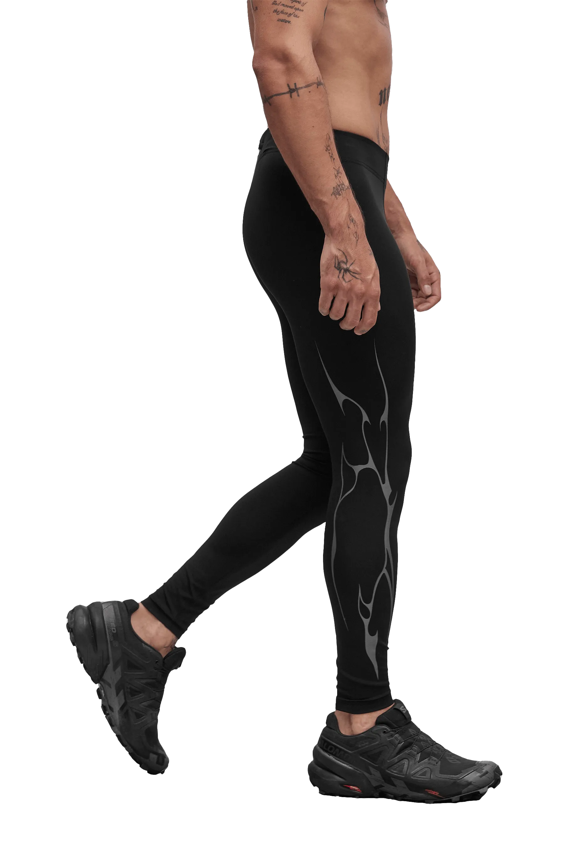 TIGHTS GRAY VEINS GRAPHIC - Black