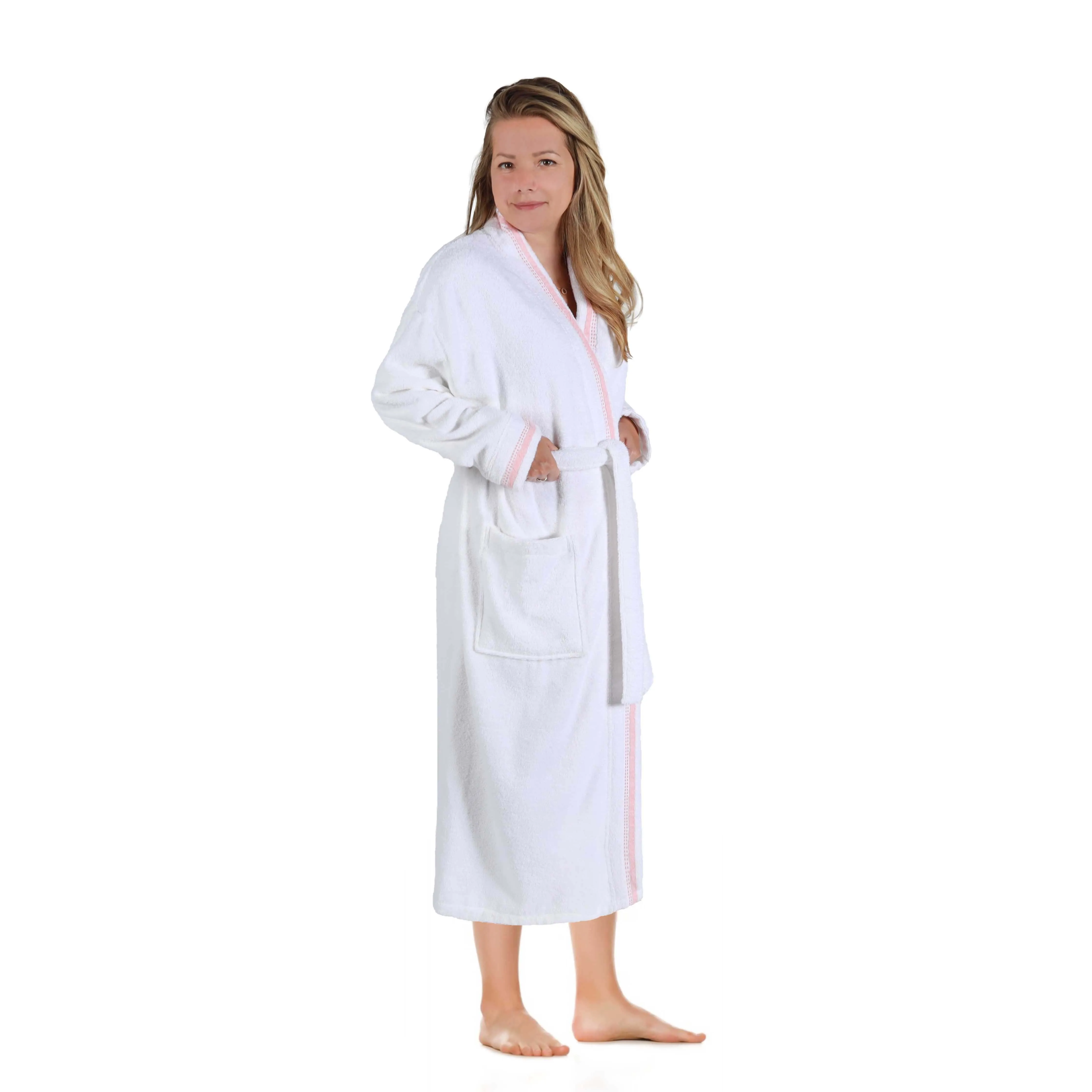 Tinsel Unisex Cotton Terry Kimono Bathrobe with Embroidery