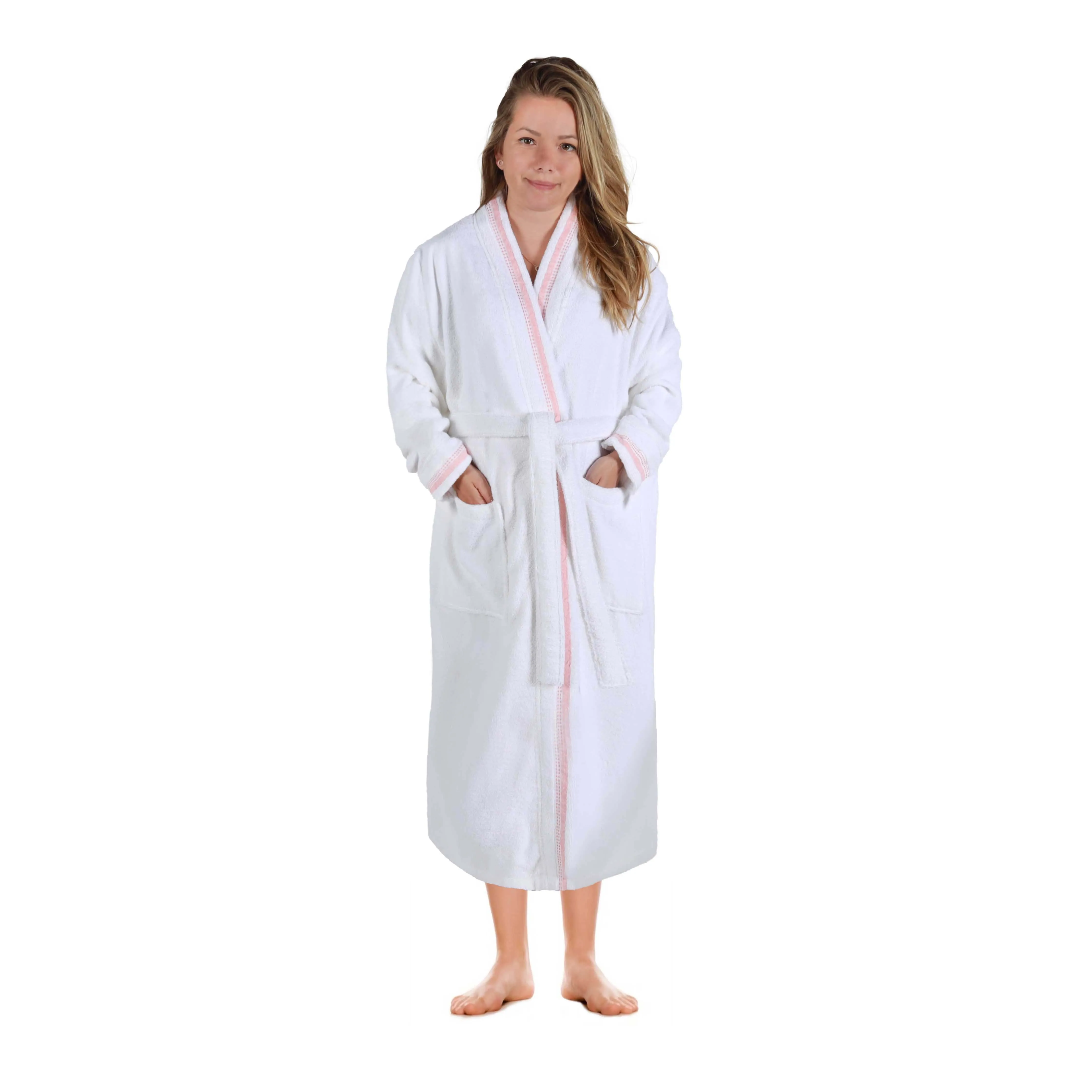 Tinsel Unisex Cotton Terry Kimono Bathrobe with Embroidery
