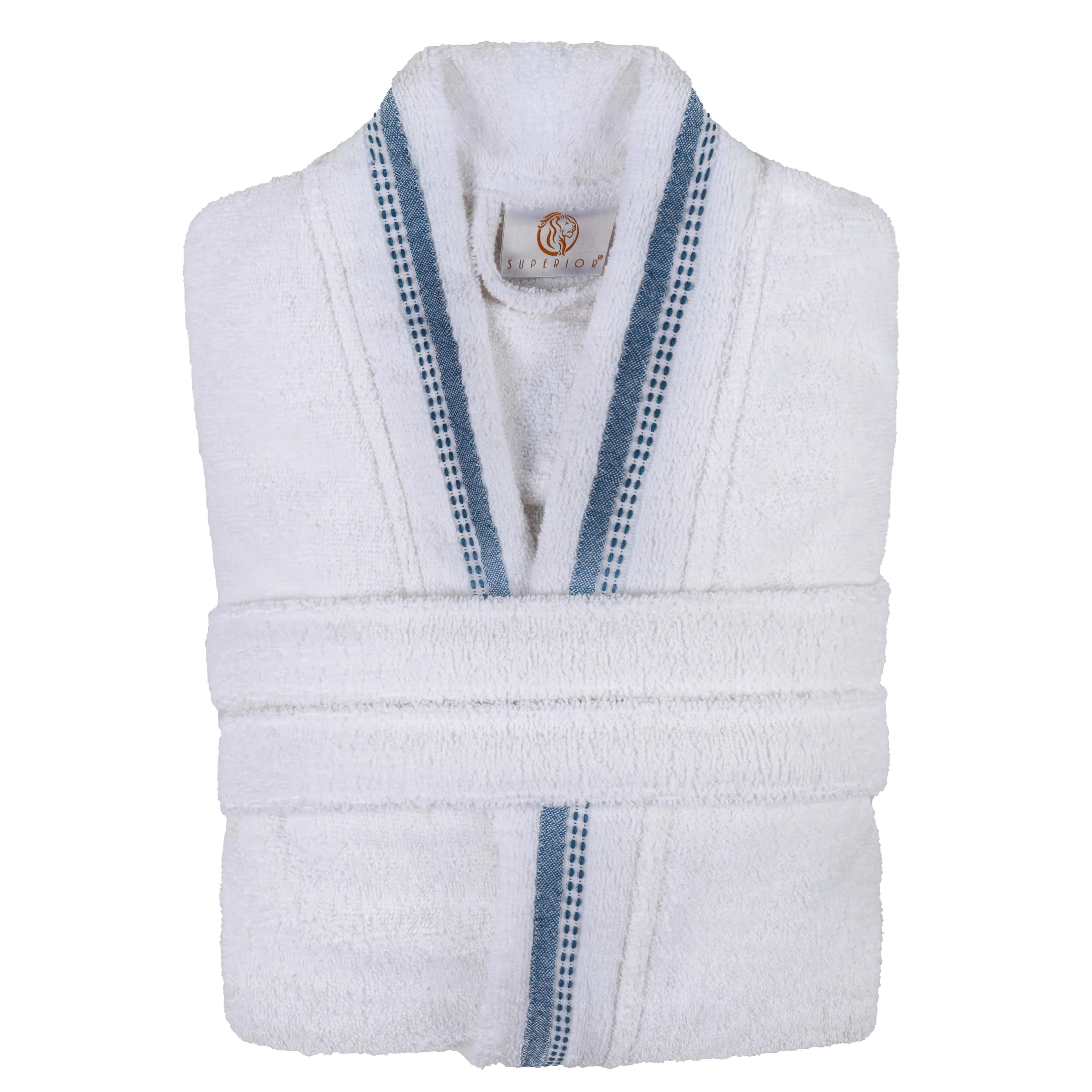 Tinsel Unisex Cotton Terry Kimono Bathrobe with Embroidery