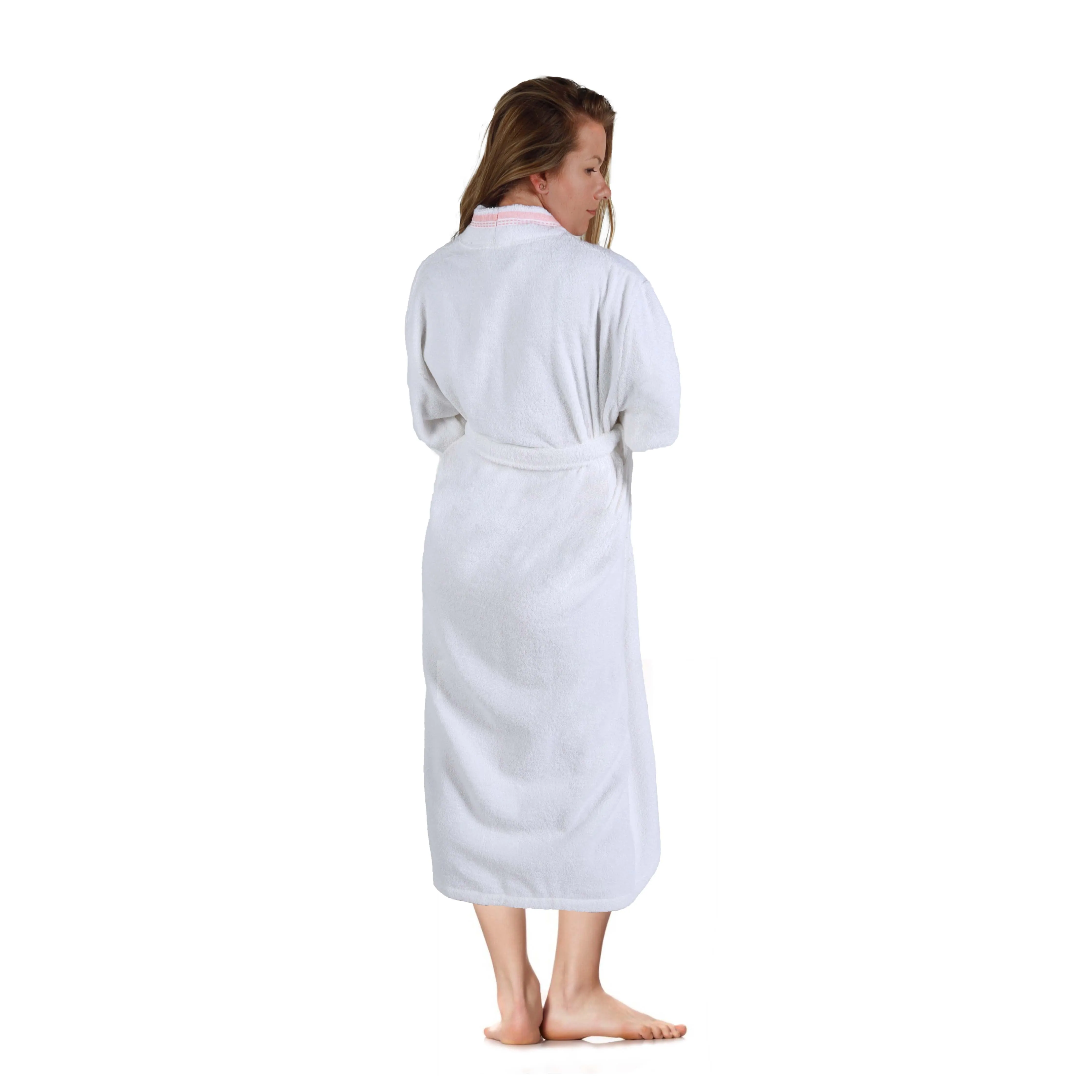 Tinsel Unisex Cotton Terry Kimono Bathrobe with Embroidery