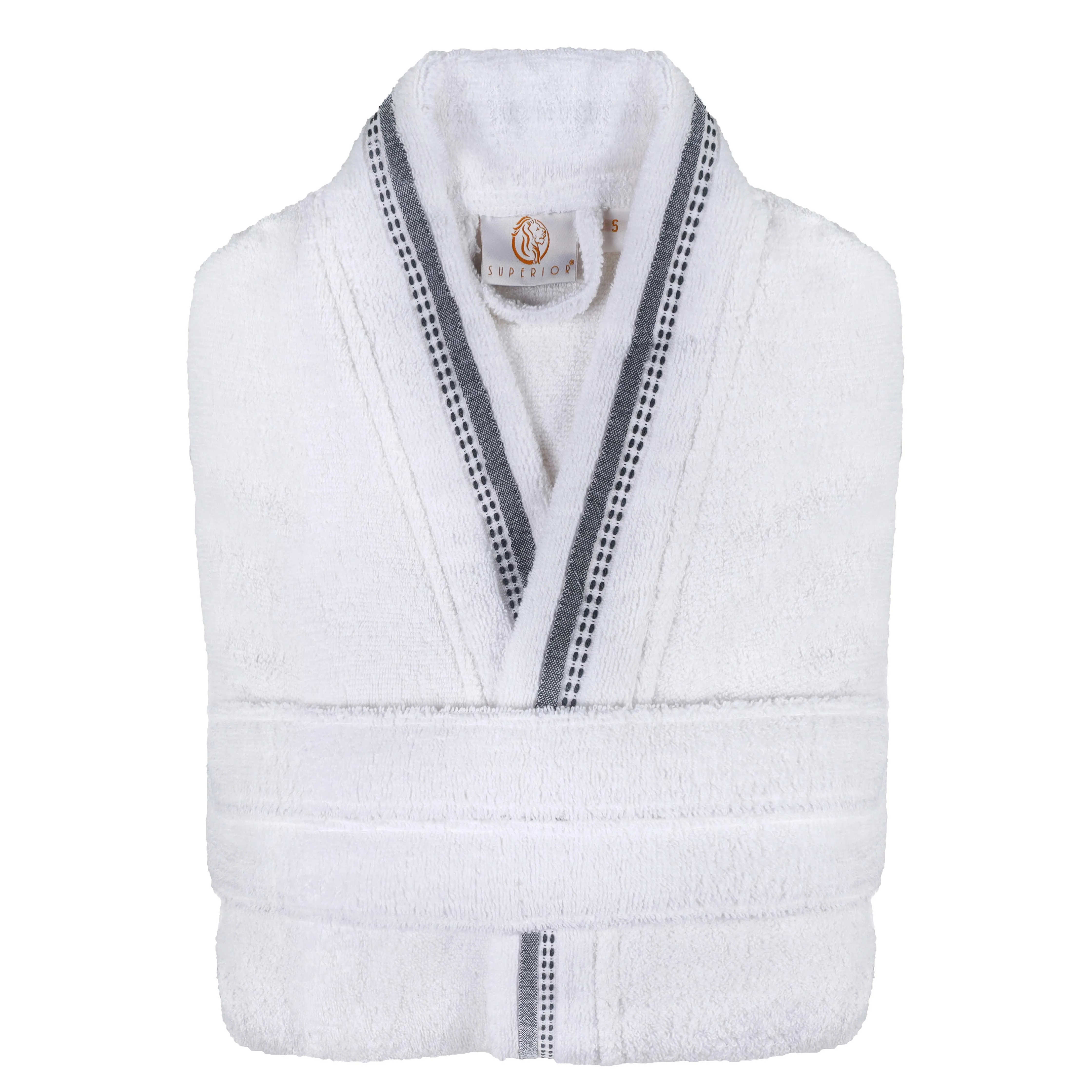 Tinsel Unisex Cotton Terry Kimono Bathrobe with Embroidery