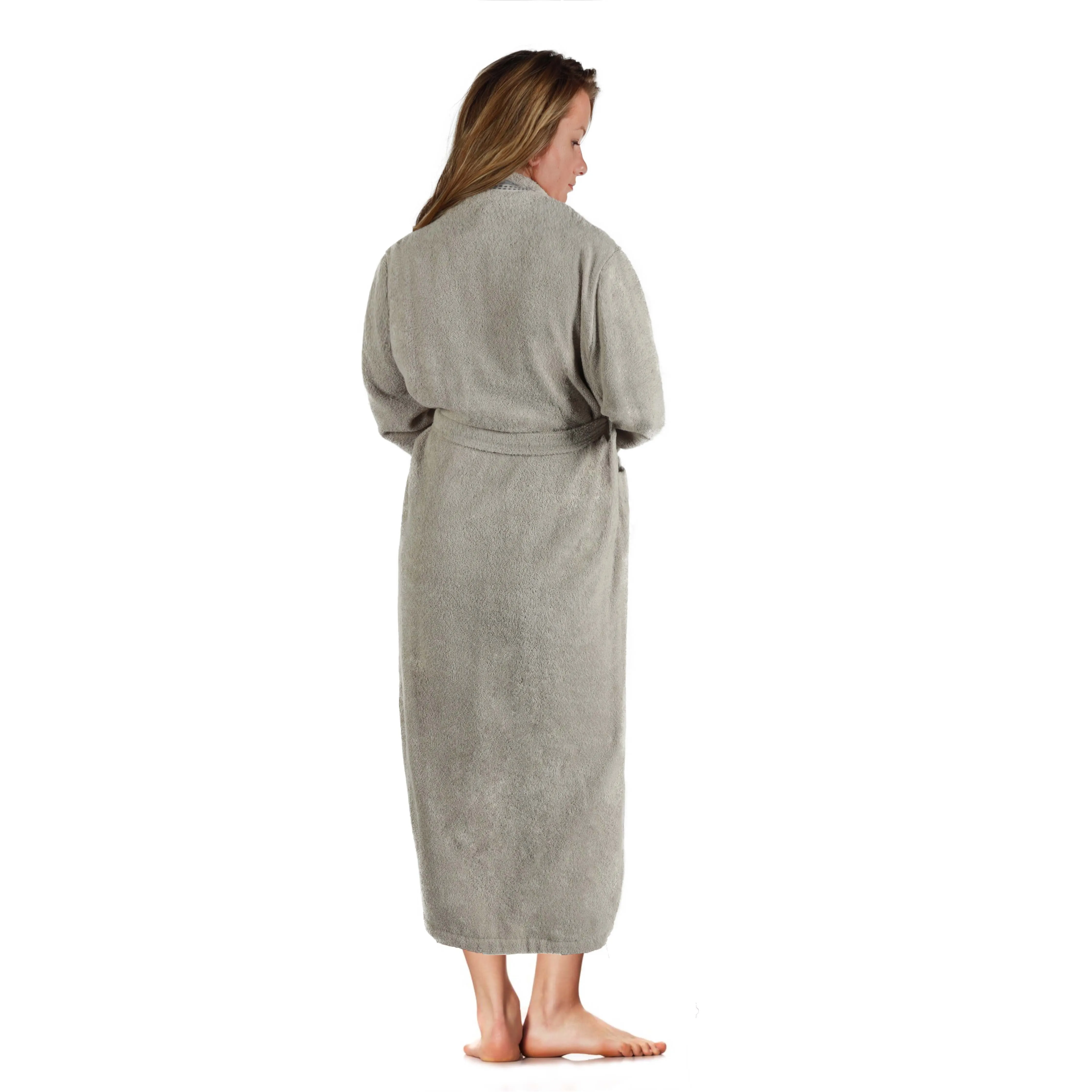Tinsel Unisex Cotton Terry Kimono Bathrobe with Embroidery