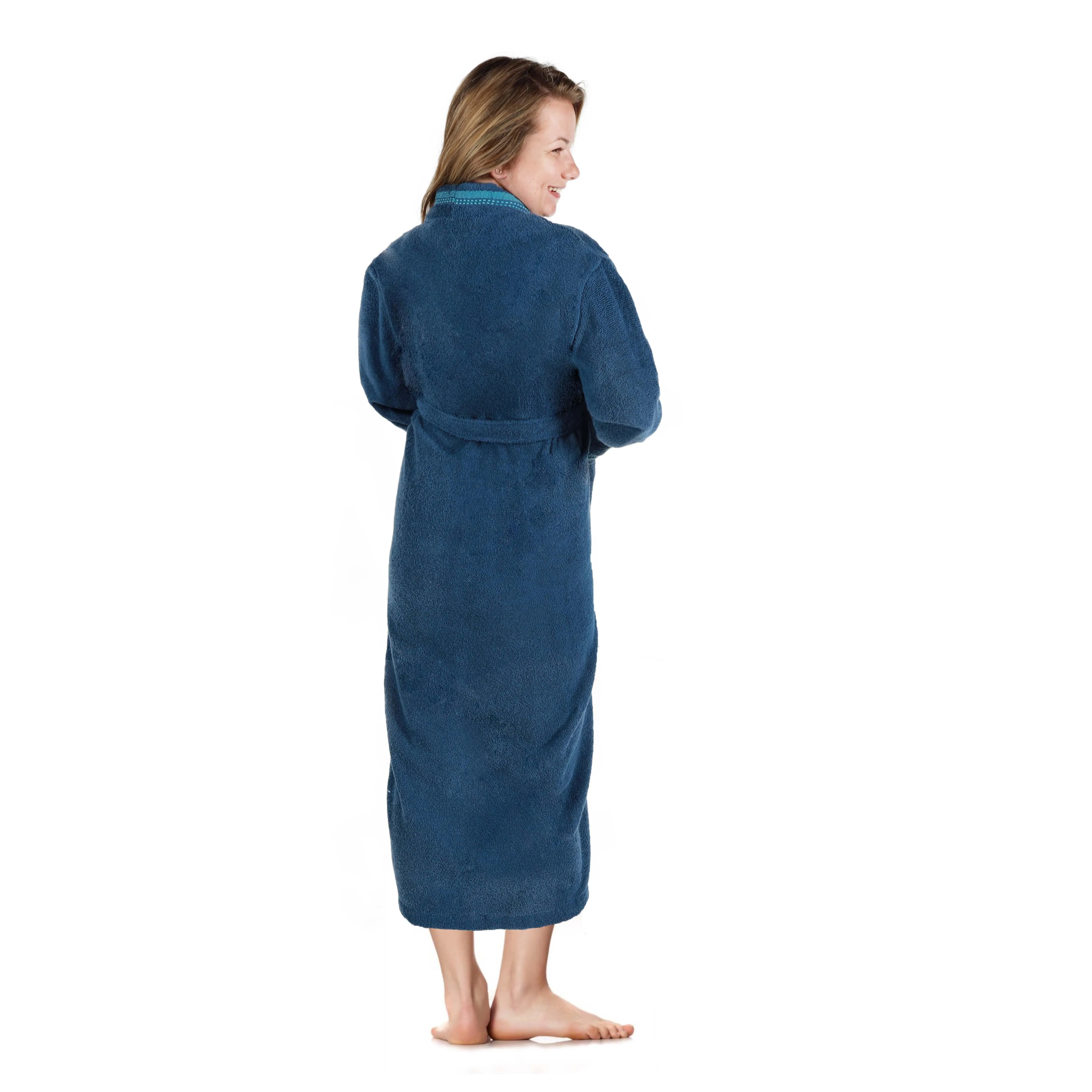 Tinsel Unisex Cotton Terry Kimono Bathrobe with Embroidery
