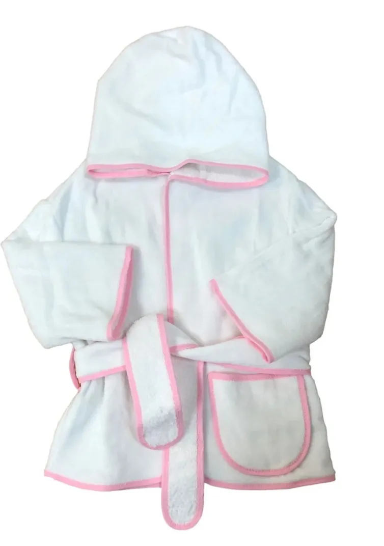 Trim Terry Bath Robe - Pink