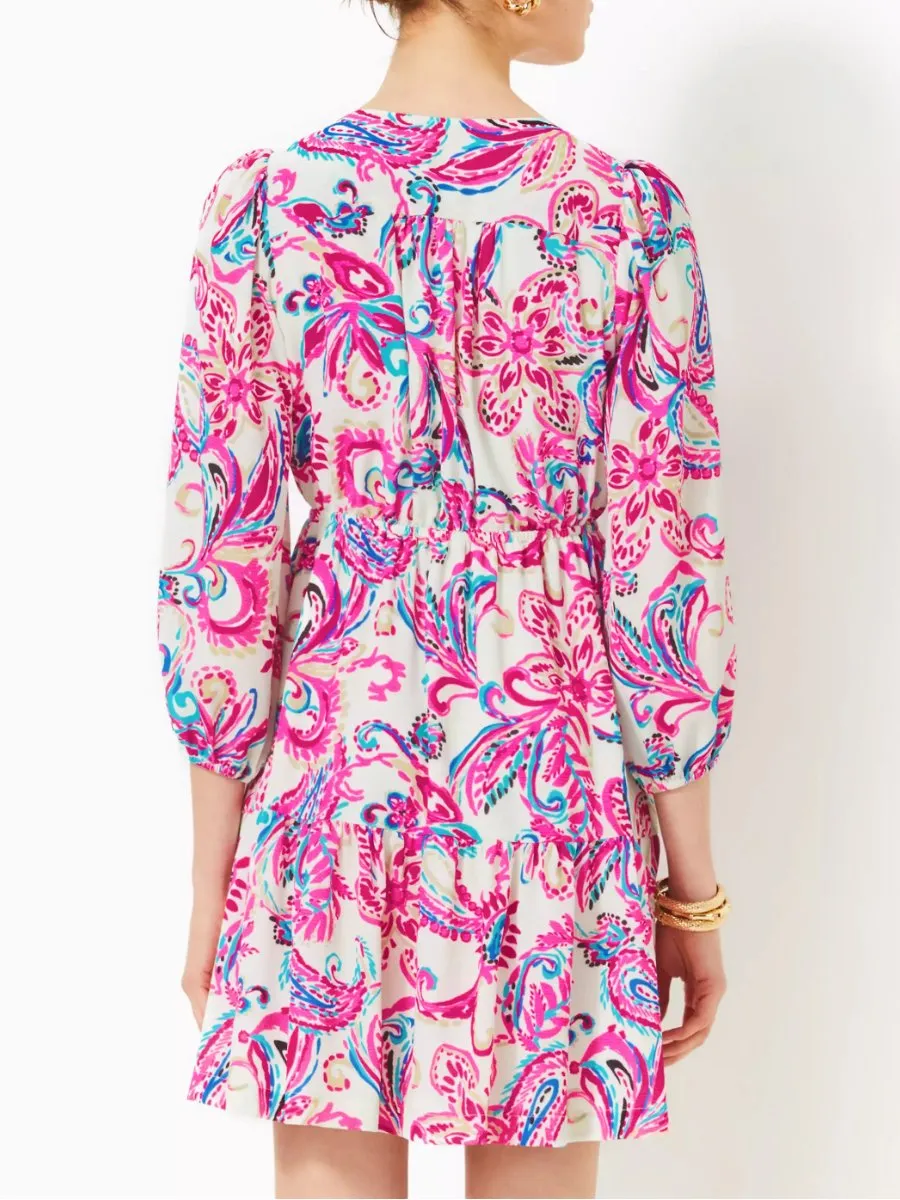V Neck Printed Dress