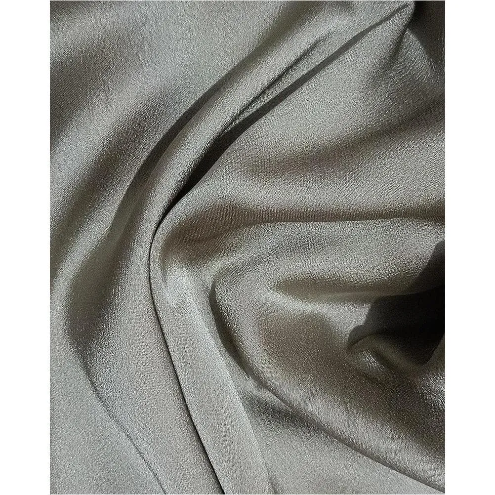 V NECK SATIN RUFFLED MAXI DRESS