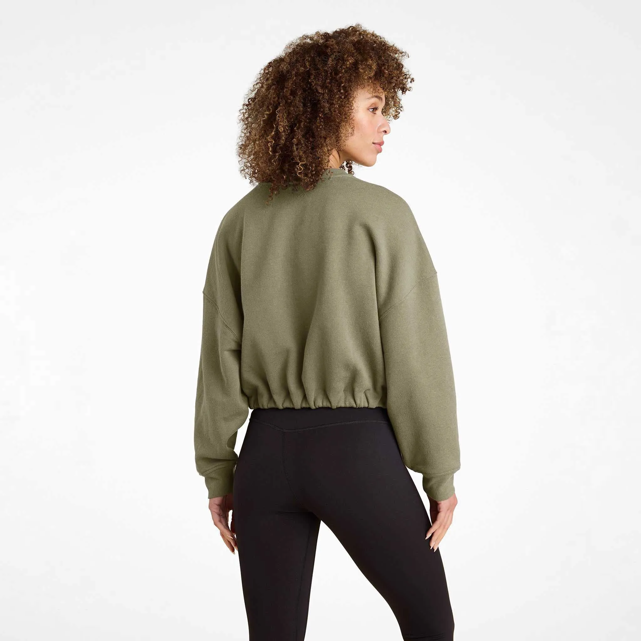 Vintage Fleece Cinch Waist Sweatshirt | Olive