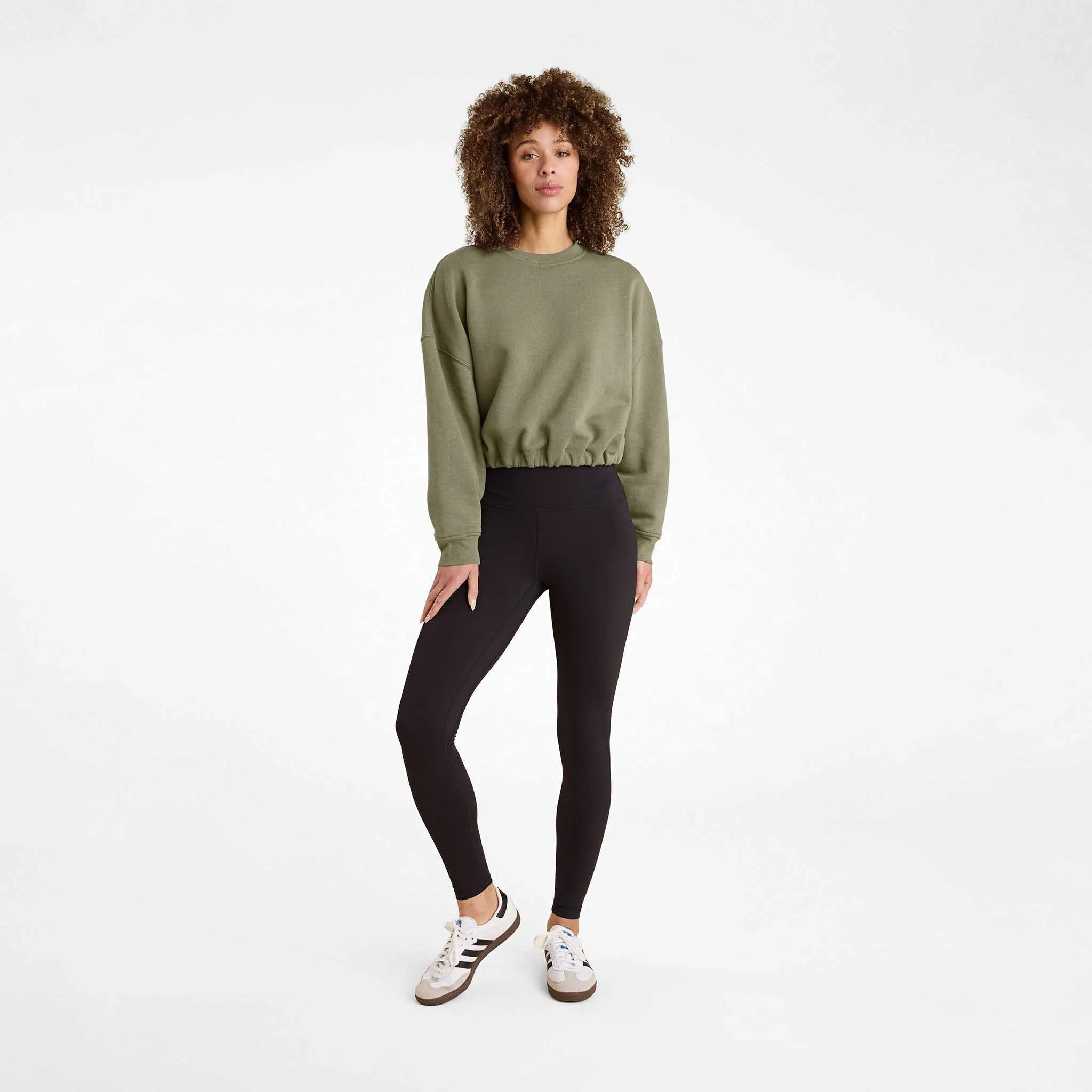 Vintage Fleece Cinch Waist Sweatshirt | Olive