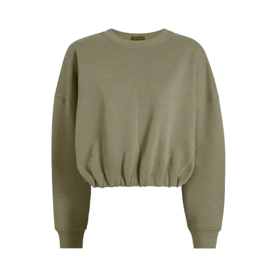 Vintage Fleece Cinch Waist Sweatshirt | Olive