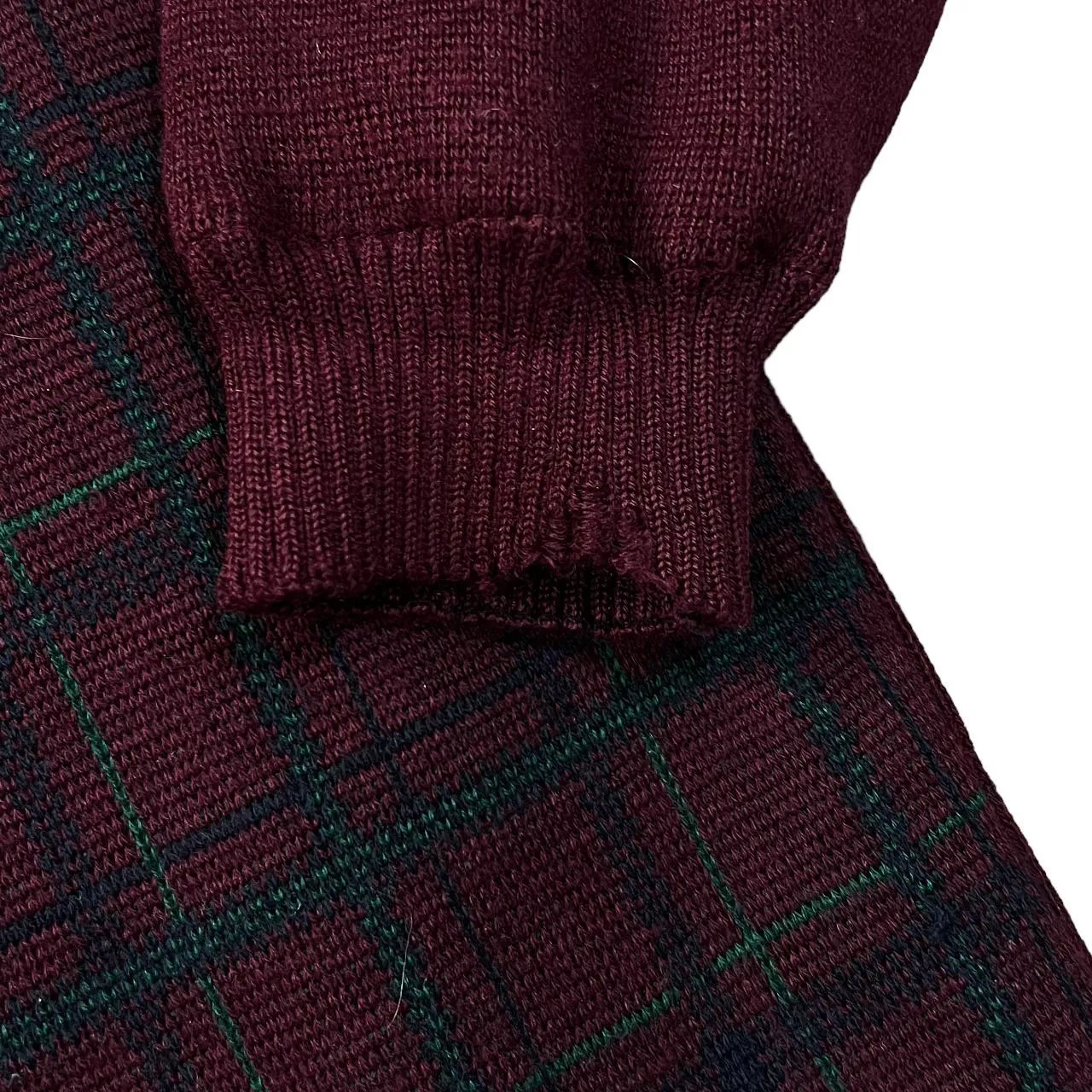 Vintage STYLO NET 64 "ISO Thermal" Plaid Check Lightly Padded Fleece Lined Sweater Jumper