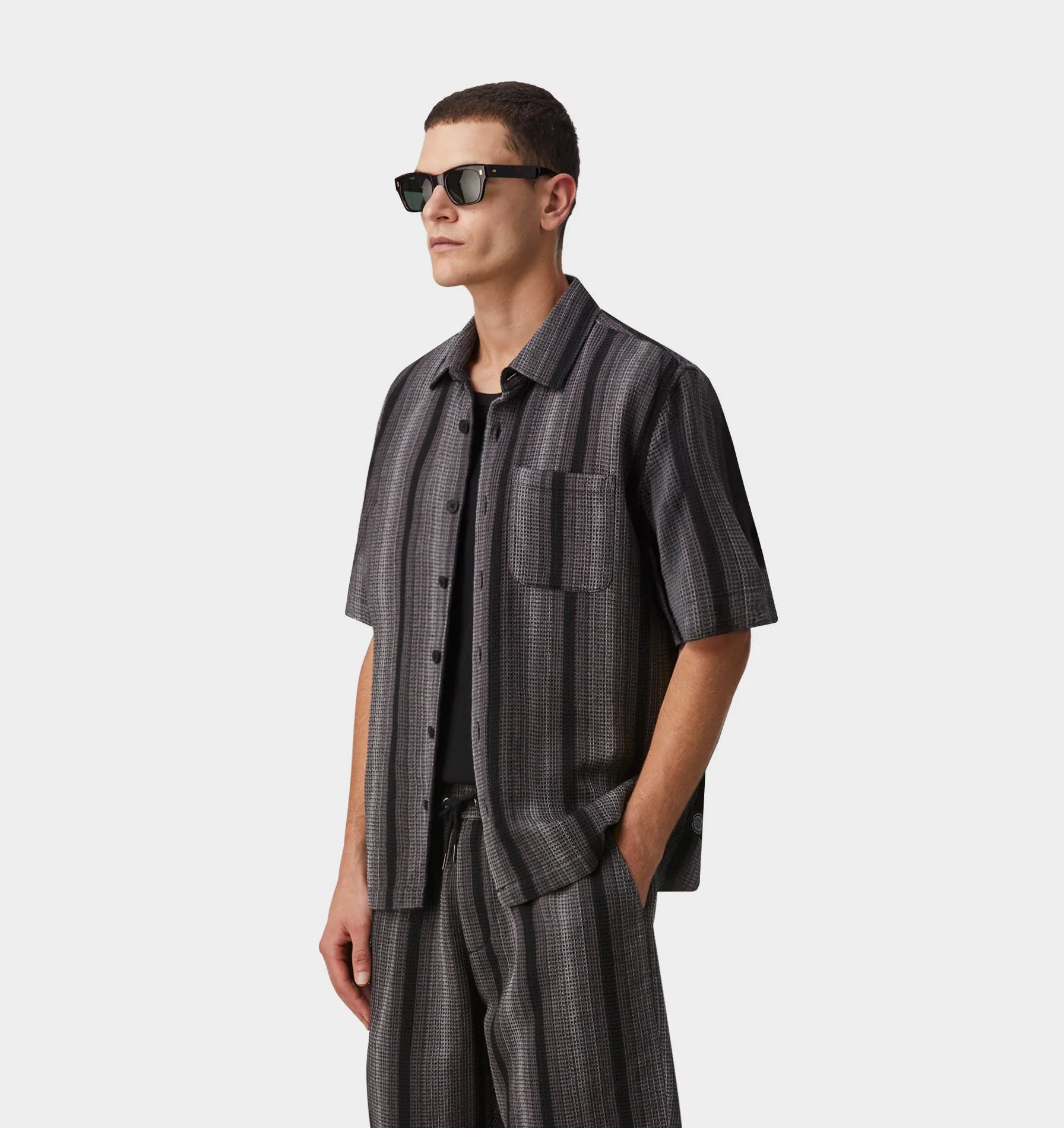 Waffle SS Shirt - Charcoal Ombre