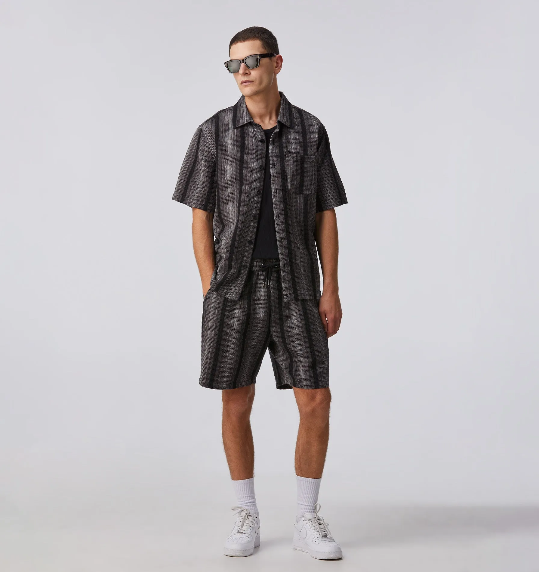 Waffle SS Shirt - Charcoal Ombre