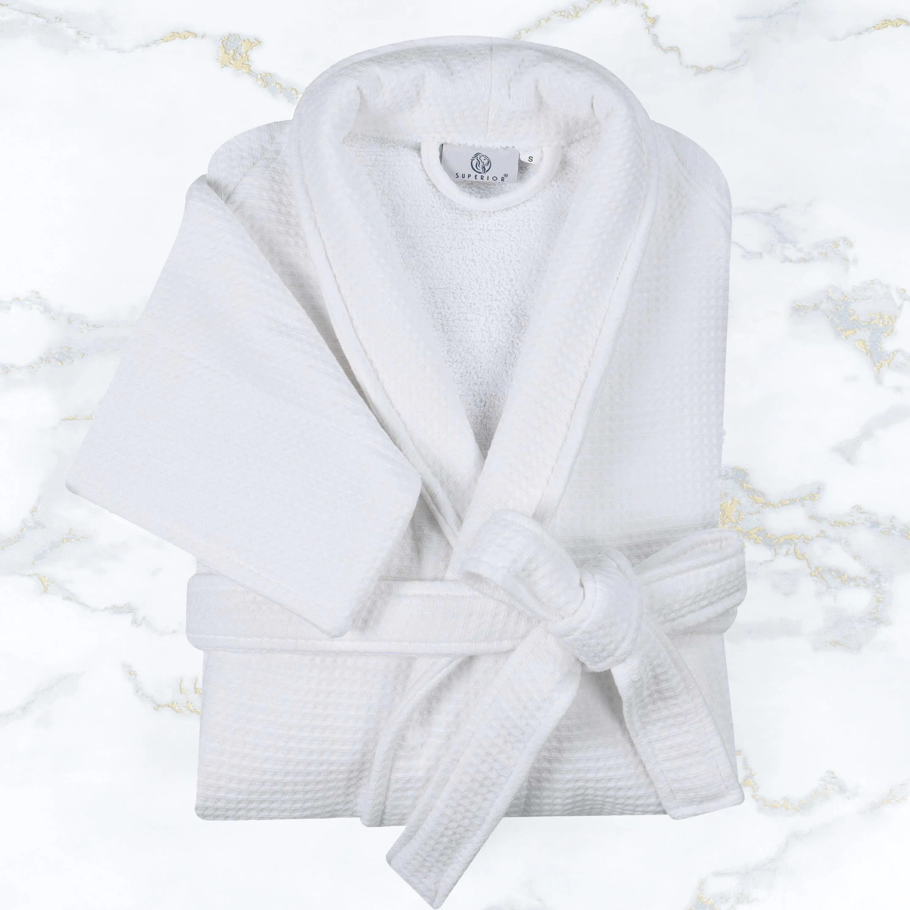 Waffle Weave Cotton Soft Lightweight Oversized Unisex Adult Bath Robe