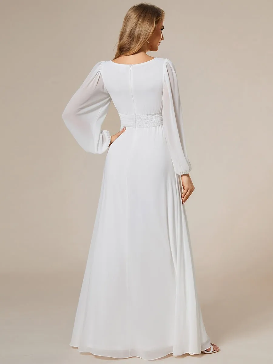 Wanda boat neck full sleeve white wedding dress s20-22 Express NZ wide