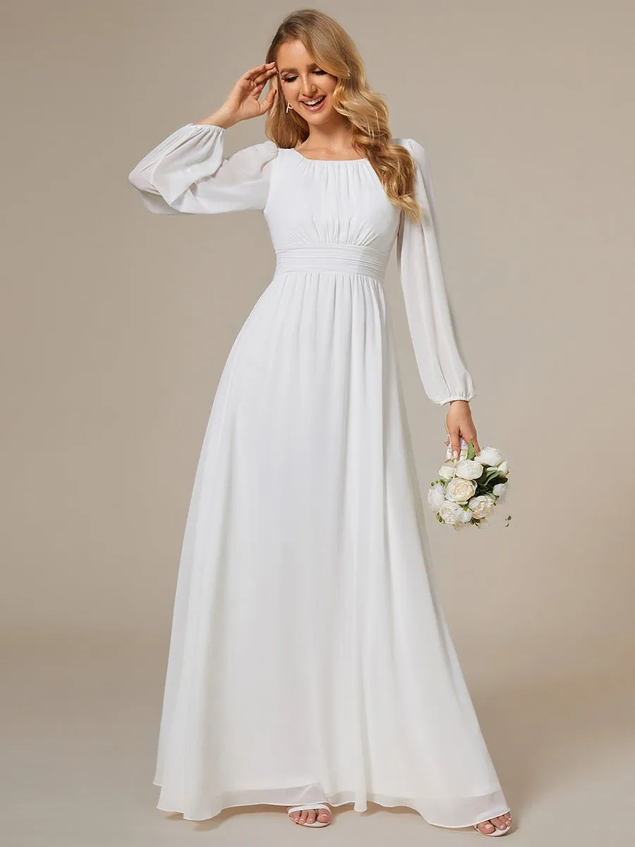 Wanda boat neck full sleeve white wedding dress s20-22 Express NZ wide