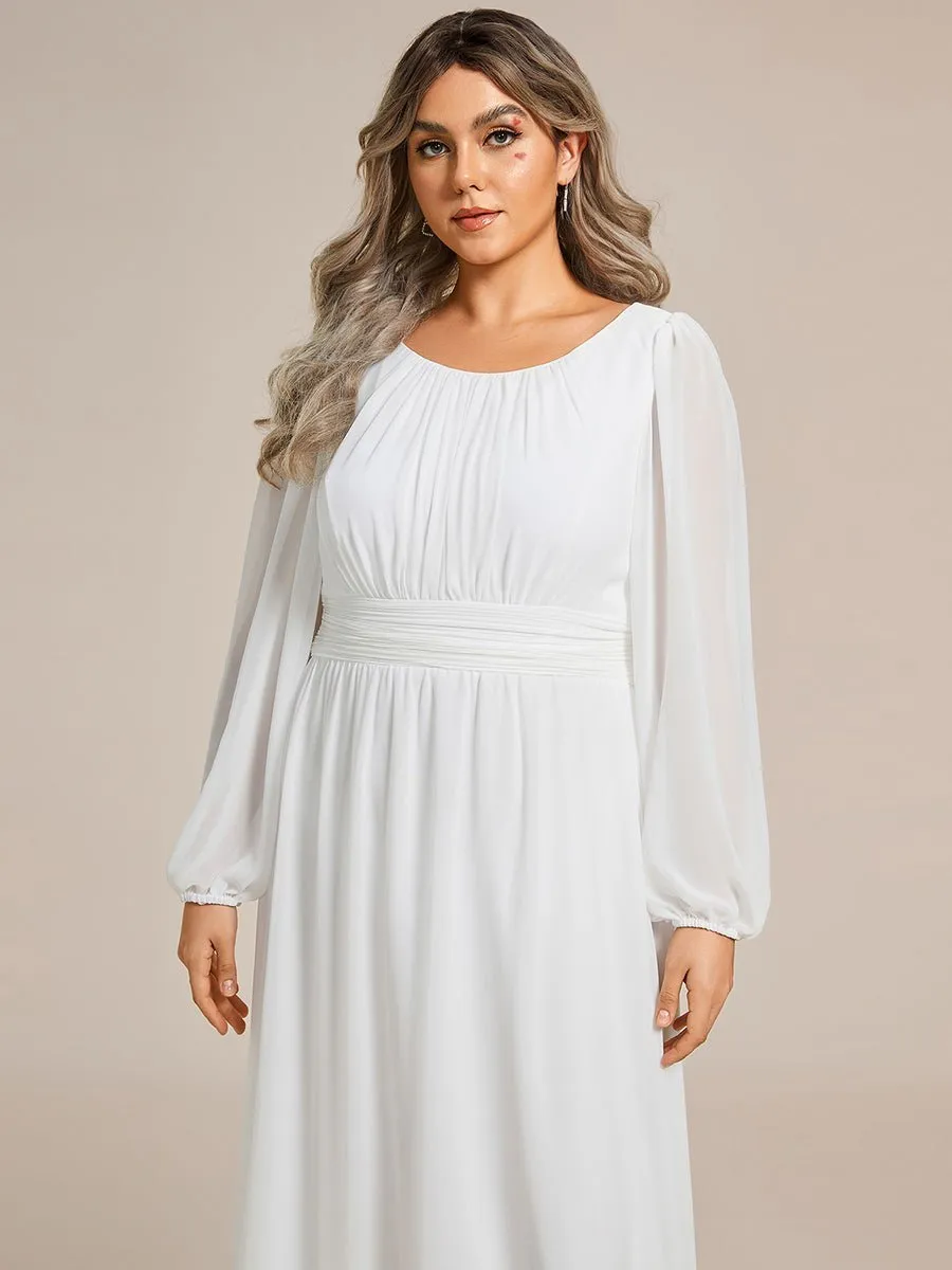 Wanda boat neck full sleeve white wedding dress s20-22 Express NZ wide