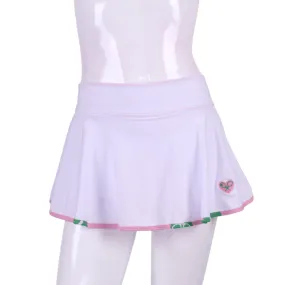 White Love "O" Skirt with Pink   Green Trim