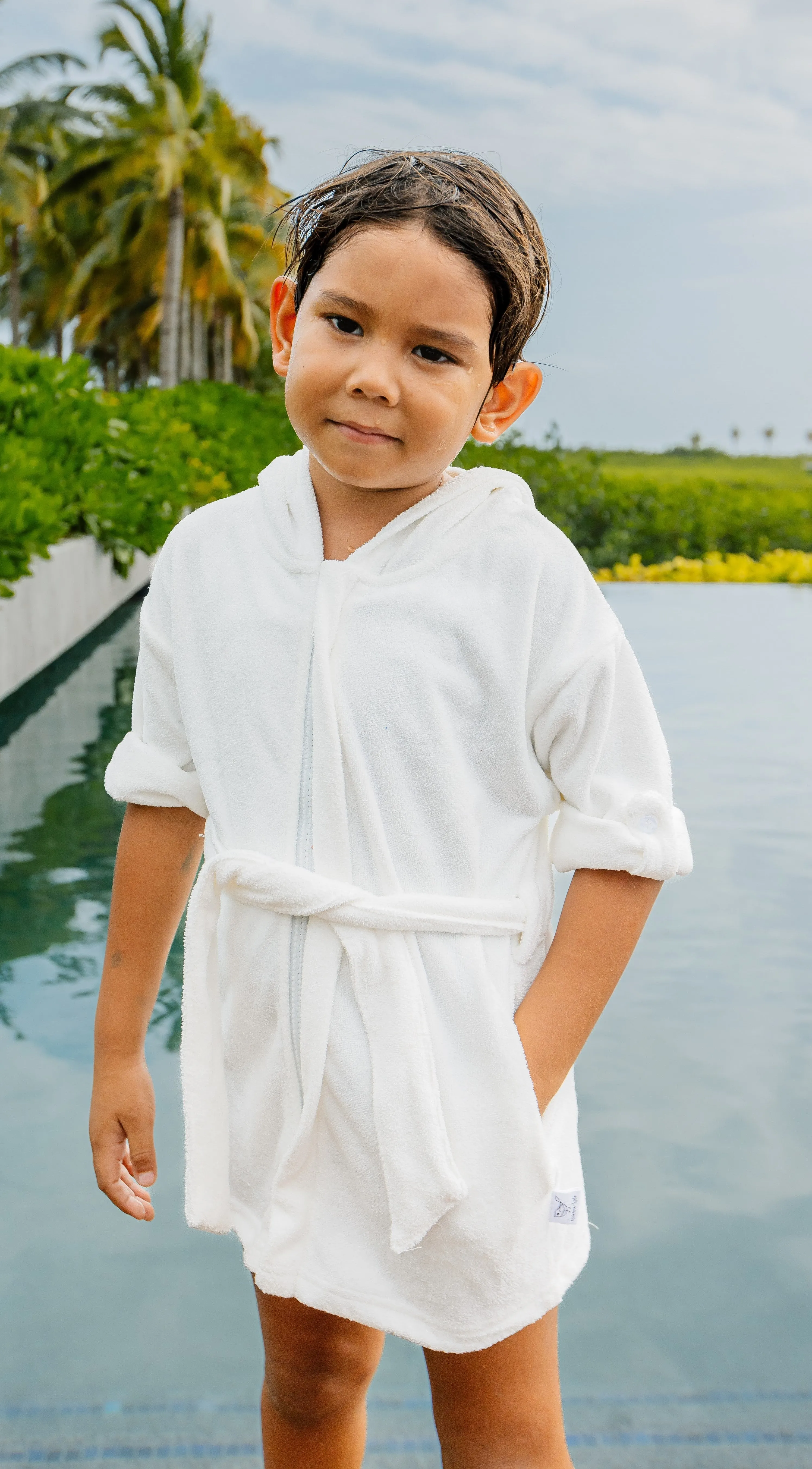 White Terry Robe with Belt